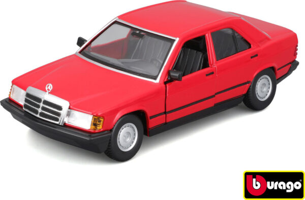 Bburago 1:24 Plus - 1987 Mercedes-Benz 190E - Red