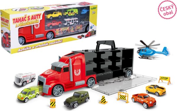 Wiky Vehicles Tahač s auty 42 cm - český obal