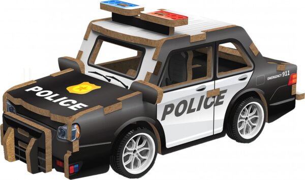 Wiky kreativita 3D puzzle dřevěné - Policejní auto 13 cm