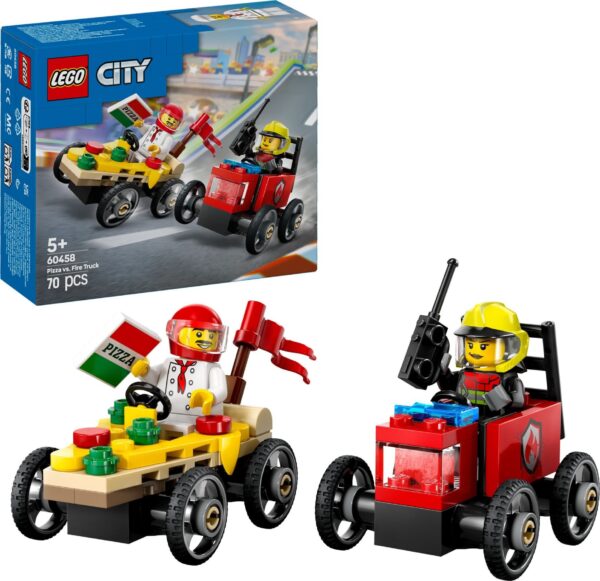 LEGO® City 60458 Závodní balíček: Rozvoz pizzy vs. hasičské auto