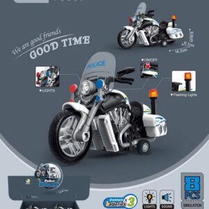 Motorka policie na setrvačník s efekty 16 cm