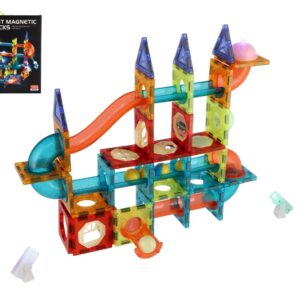 Kuličková dráha magnetická plast 110ks 16 kuliček + doplňky