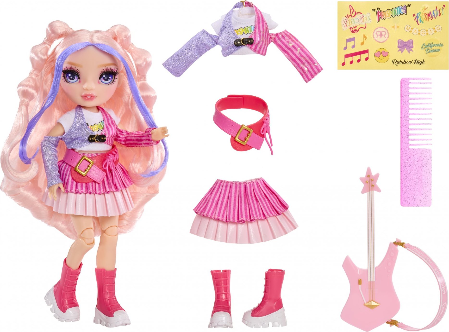 Rainbow High Junior Fashion panenka v rockové kapele - Bella