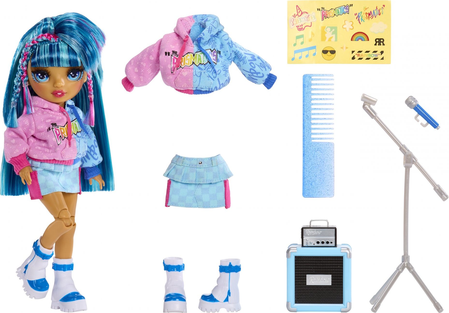 Rainbow High Junior Fashion panenka v rockové kapele - Skyler