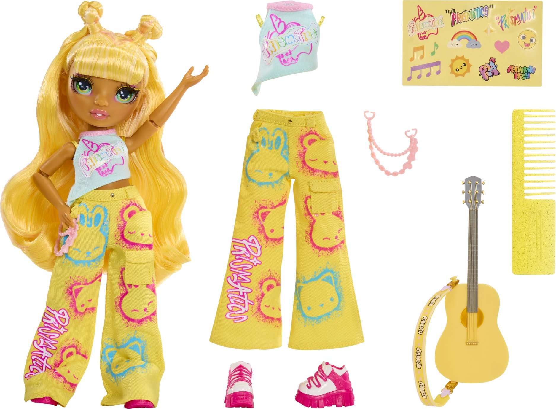 Rainbow High Junior Fashion panenka v rockové kapele - Sunny