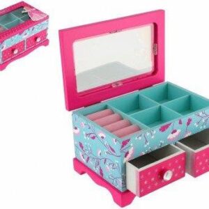 Skříňka šperkovnice Princess 2 zásuvky odklápěcí vrch dřevo