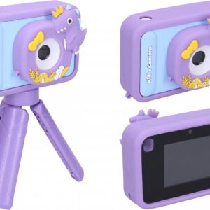 Wiky Dětský digitální fotoaparát silikonové pouzdro dino stativ - foto 48Mpx