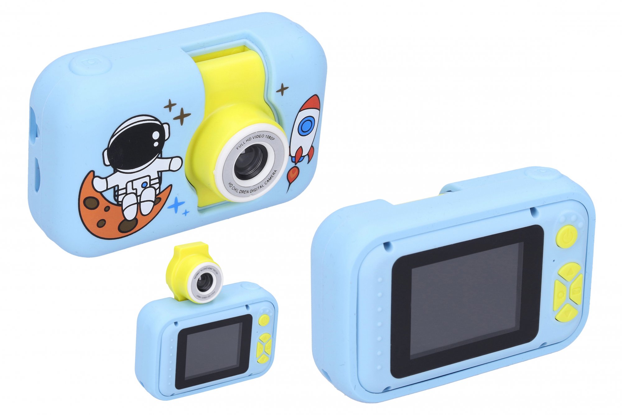 Wiky Dětský digitální fotoaparát výklopný objektiv silikonové pouzdro Kosmonaut - foto 40Mpx