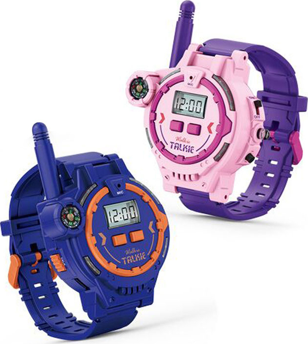Wiky Hodinky a vysílačka walkie-talkie set fialové 2 ks