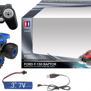 Wiky RC ???? Ford F-150 Raptor Monster Truck plavací modrý RC na dálkové ovládání 20 cm