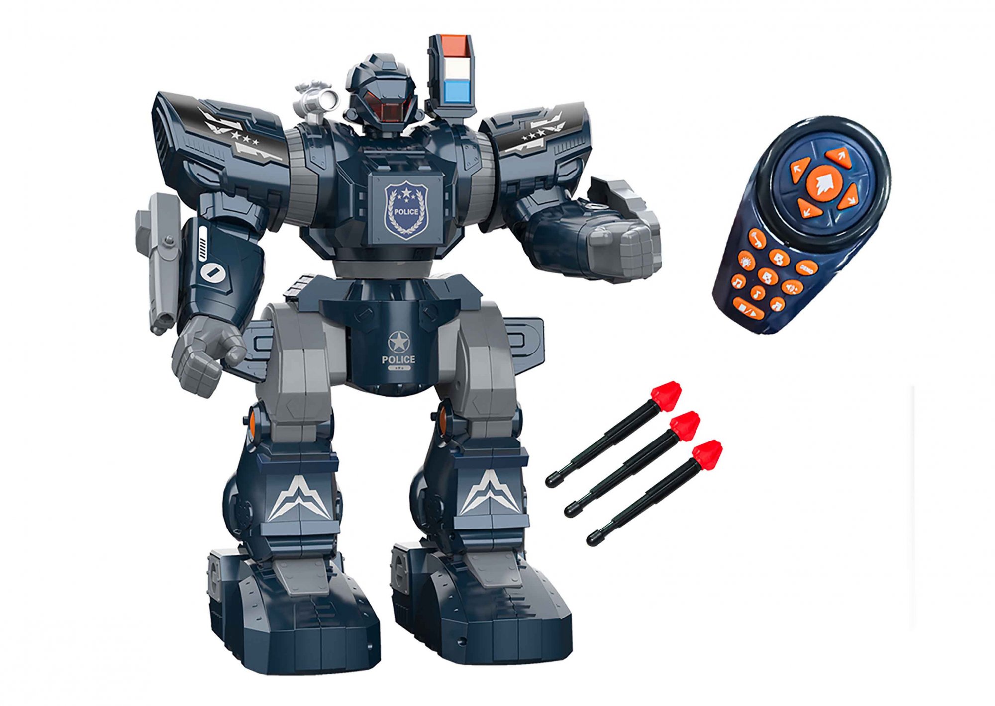 Wiky RC Robot Police střílející s efekty RC na dálkové ovládání 38 cm