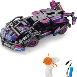 Wiky RC Stavebnice Auto růžové RC na dálkové ovládání 19 cm 323 dílků