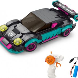 Wiky RC Stavebnice Auto tyrkysové RC na dálkové ovládání 17 cm 265 dílků