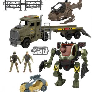 Wiky Robot mecha s efekty set s tahačem a helikoptérou 60 cm