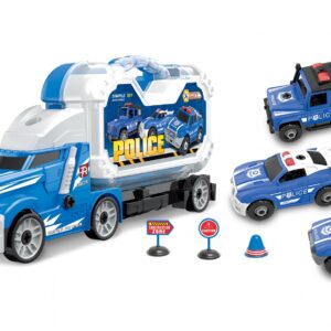 Wiky Vehicles Kamion policejní s 3 auty šroubovací s efekty 42 cm