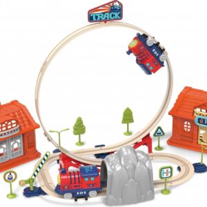 Wiky Vehicles Vlaková dráha v kufříku 142 dílků 110x46x36