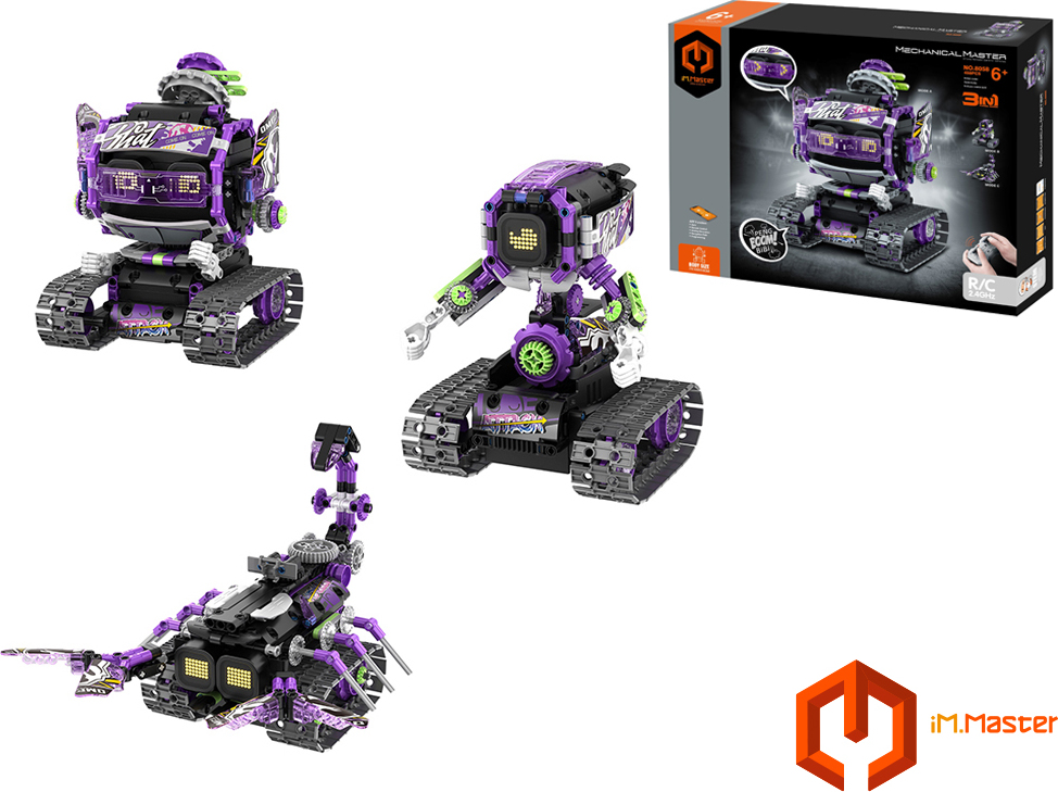 iM.Master Stavebnice robot s čepicí 3v1 RC na dálkové ovládání 17x16