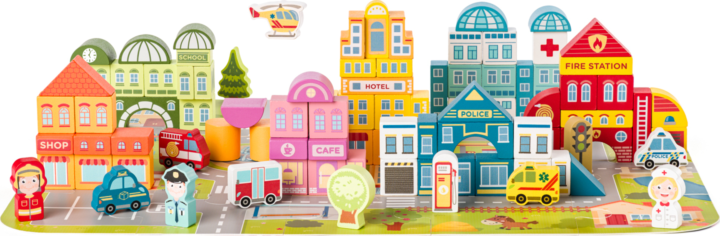 Stavebnice kostky Město v kyblíku