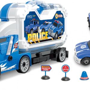 Wiky Vehicles Kamion policejní s 3 auty šroubovací s efekty 42 cm