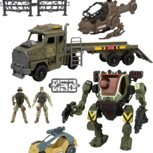 Wiky Robot mecha s efekty set s tahačem a helikoptérou 60 cm
