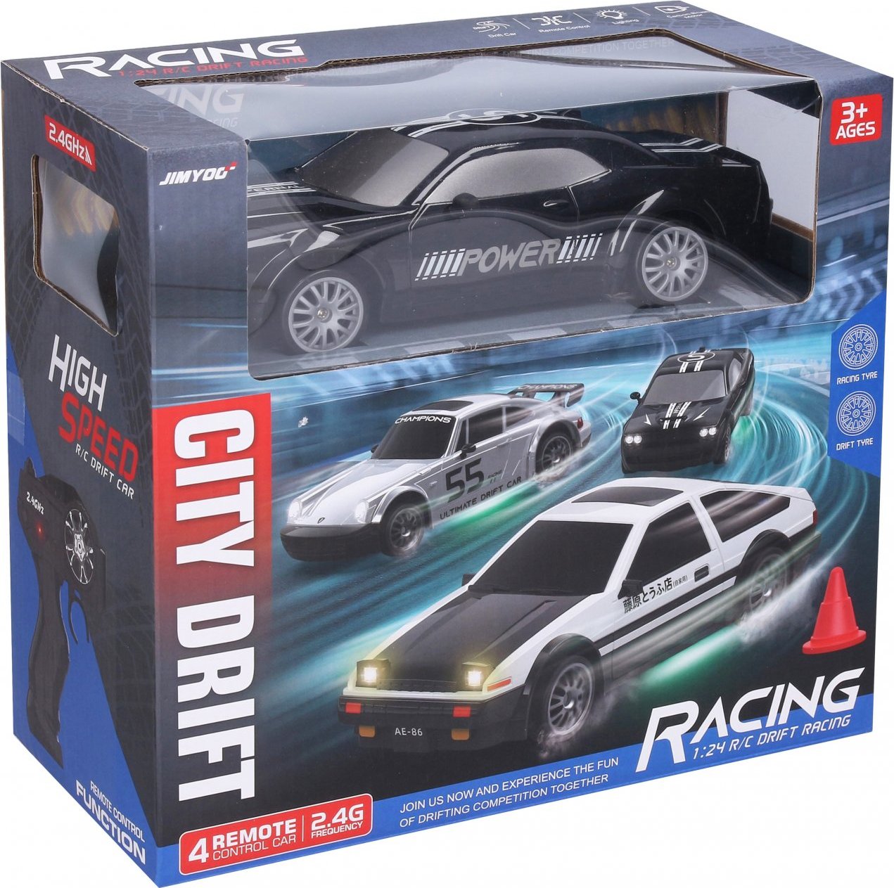 Wiky RC Auto driftující černé RC na dálkové ovládání 21