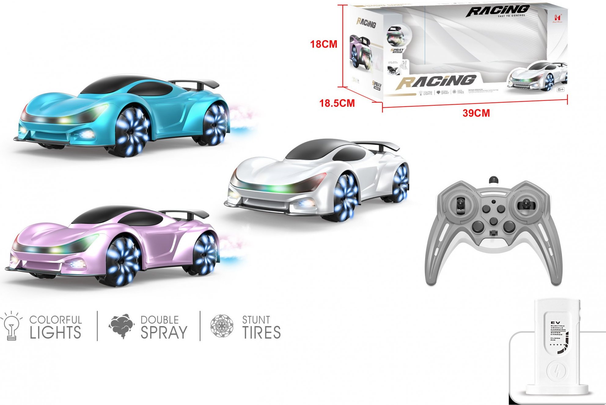 Wiky RC Auto elektrické s efekty RC na dálkové ovládání 24 cm