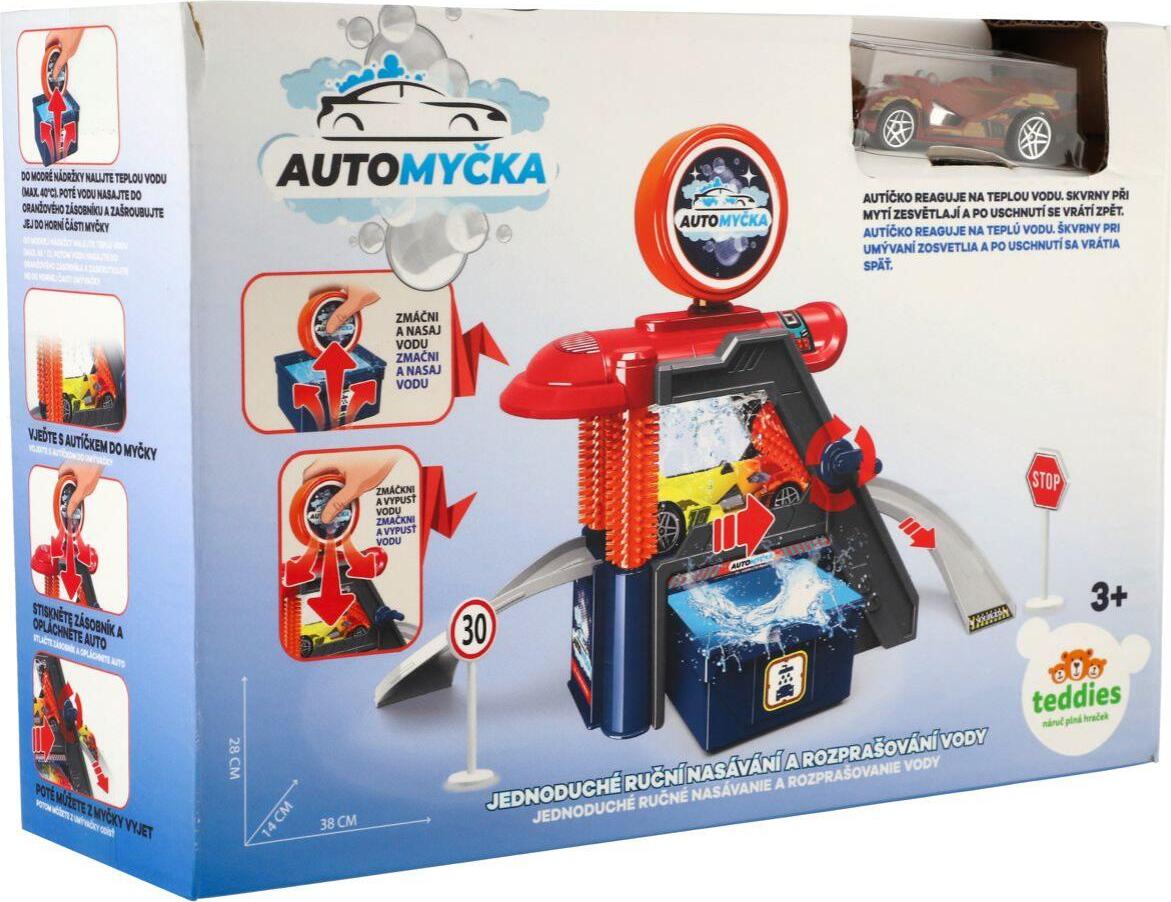 Automyčka + auto měnící barvu s doplňky