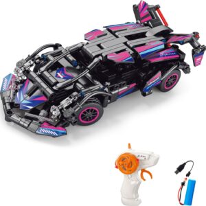Wiky RC Stavebnice Auto růžové RC na dálkové ovládání 19 cm 323 dílků
