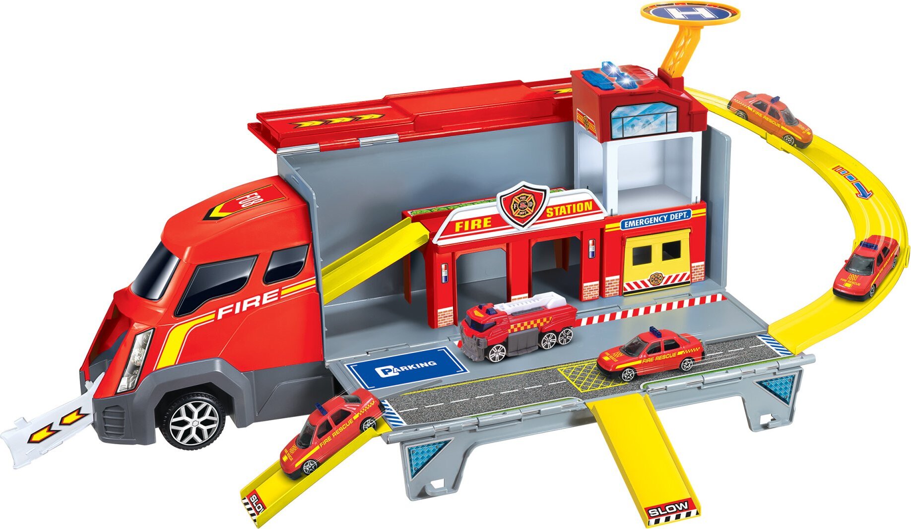 Wiky Vehicles Kamion hasičská stanice rozkládací s efekty 46 cm